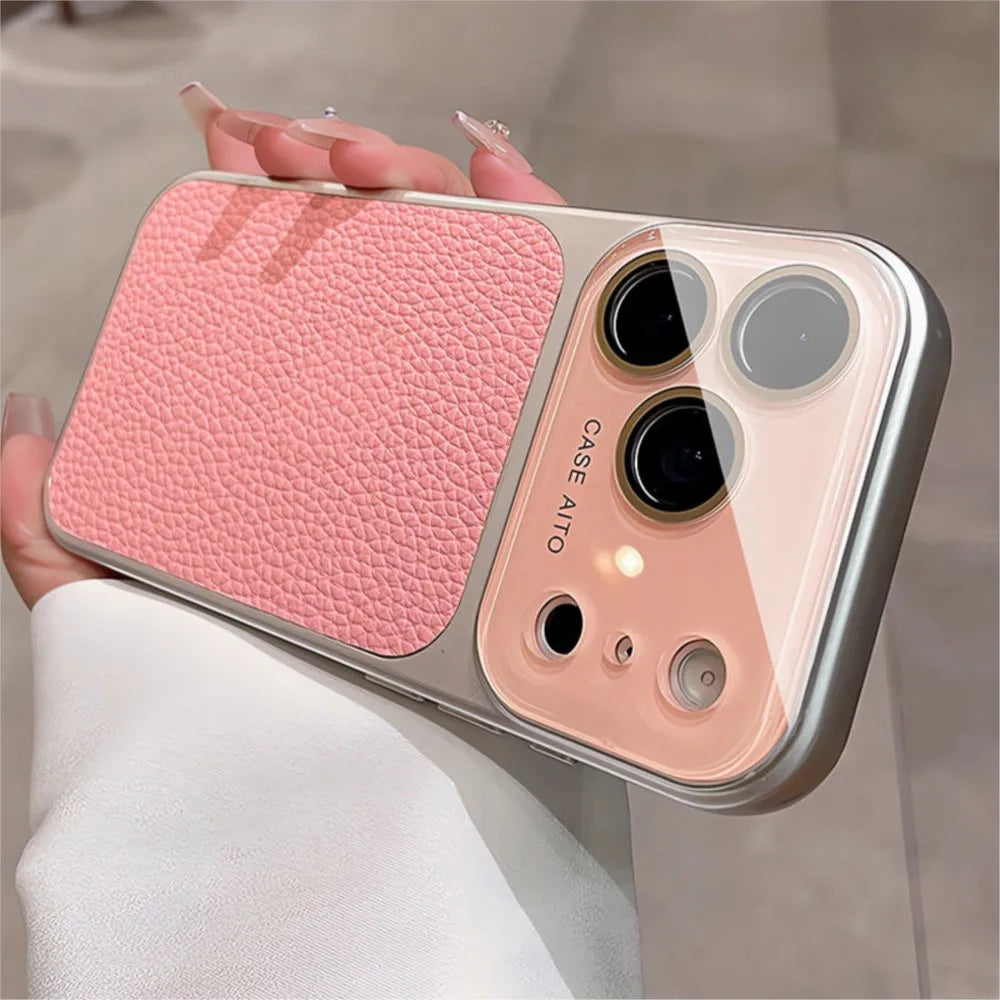 Luxury Lychee-Leder Hülle für iPhone — Eleganz trifft Schutz